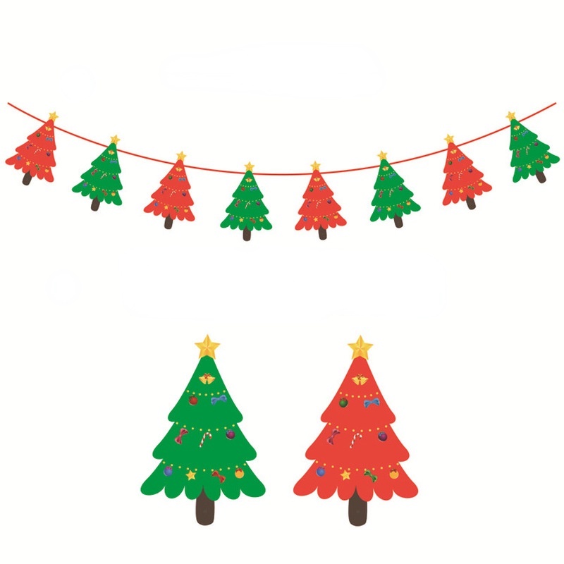 3M Multi Style Christmas Hanging Banner Xmas Party Pull Flag / Christmas Home Decoration Products Bunting