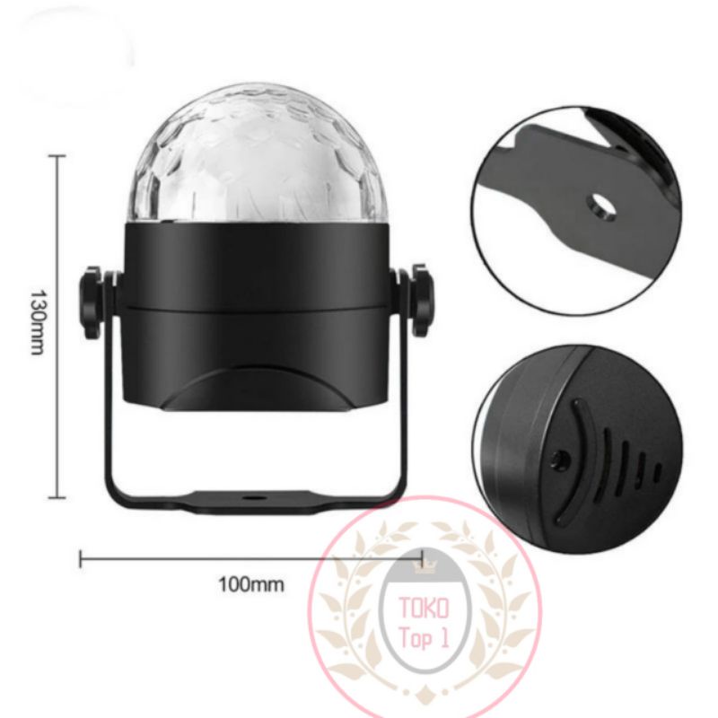 Lampu Disko LED RGB / MAGIC BALL /  Dapat Berputar dengan Sensor Suara untuk Natal / Pernikahan / KTV