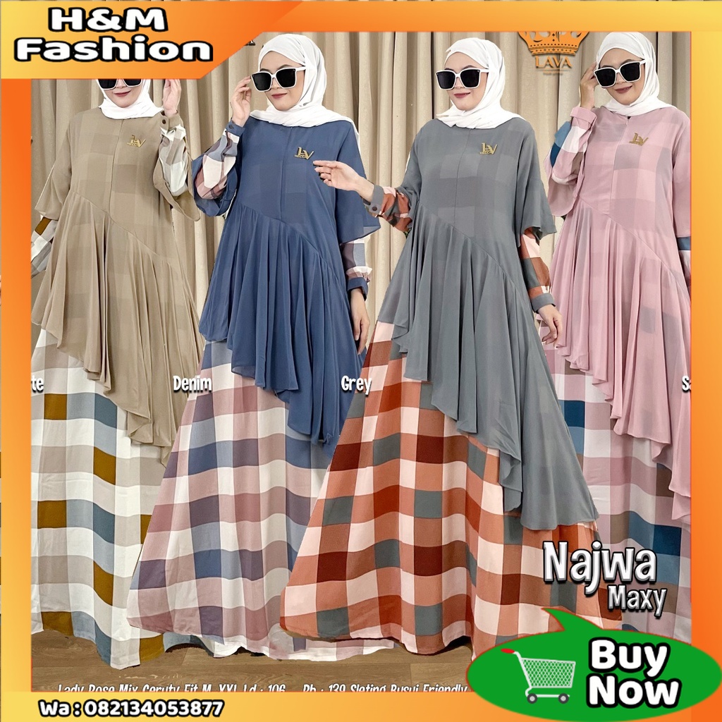 Pakaian Muslim Baju Gamis Najwa Maxy