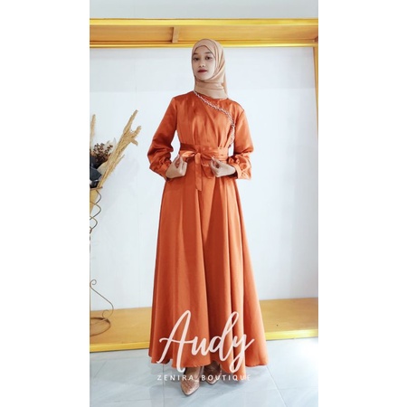 AUDY DRESS draperi berpayet / baju pesta kondangan / lamaran couple / gaun wisuda