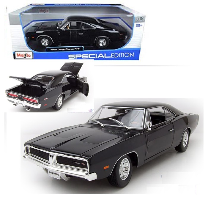 Promo Maisto skala 1:18 1969 Dodge Charger R/T black ORI Diskon