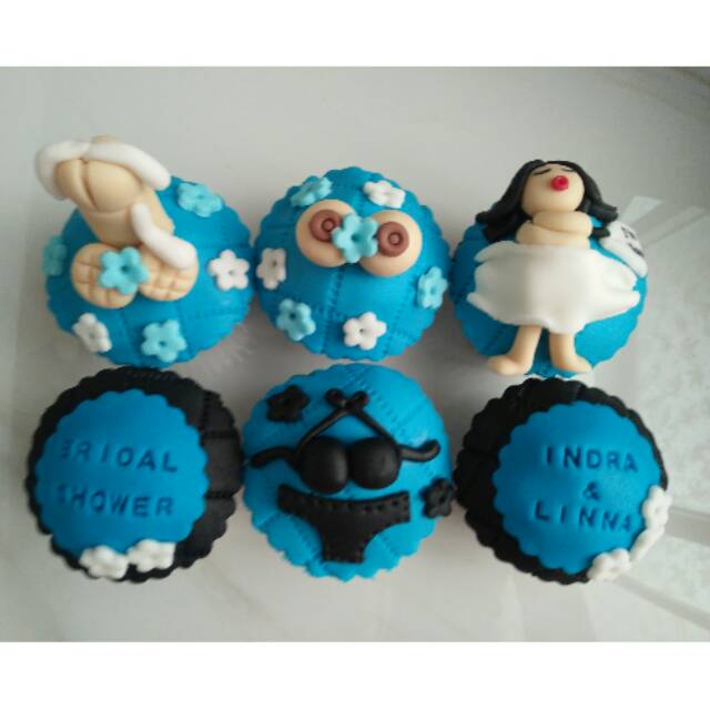 

naughty bachelorete sexy cupcake bridal shower 6 pc custom