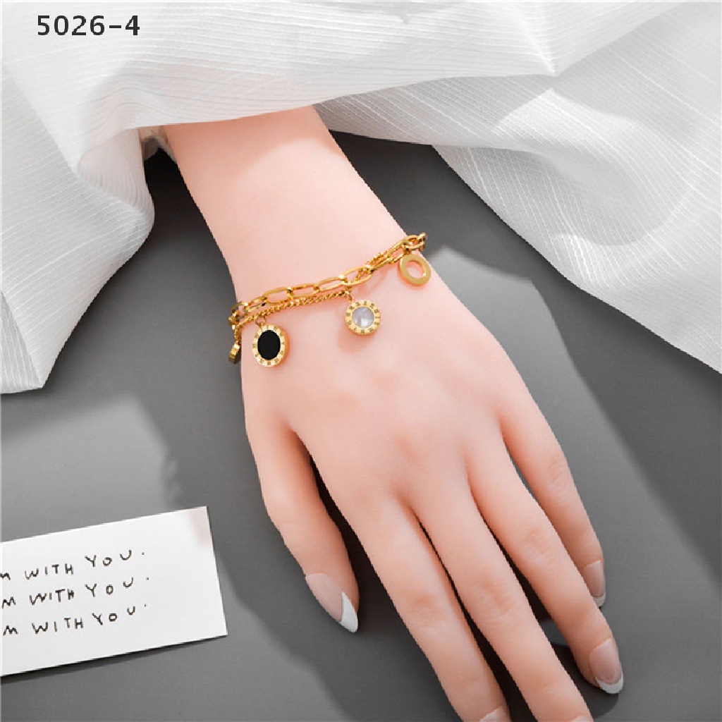 5026-4 Luxury Jewelry Titanium Steel Roman numerals Bracelets &amp; Bangles Female Charm 5026-4