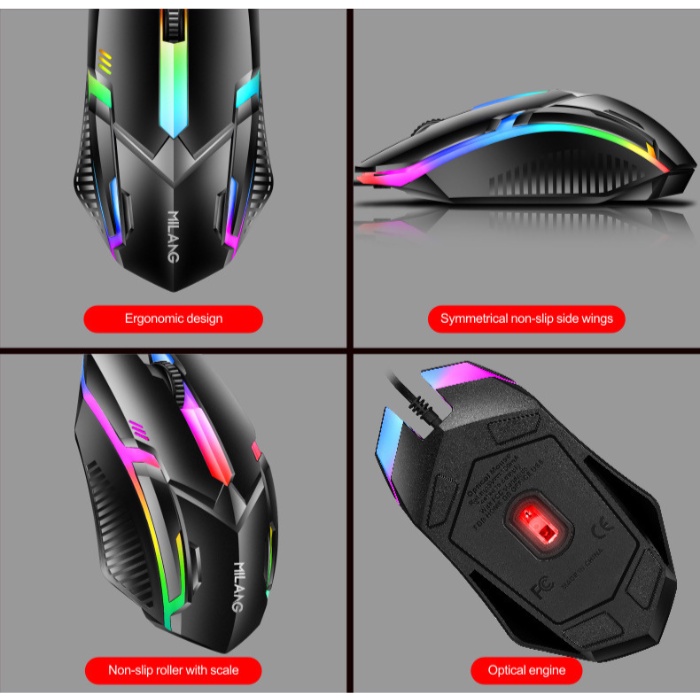 NEW MiWolf M3 Limit Blade Gaming Mouse Wired Milang LED RGB MURAH