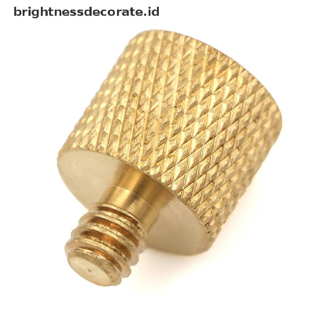 1 Pc Sekrup Adapter Konverter Tripod Kamera 3 / 8 Ke 1 / 4 Female Male Bahan Kuningan