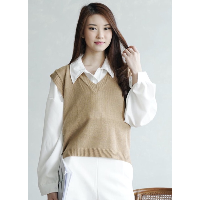 [COD] Vest Rompi Knitwear Vneck Knite