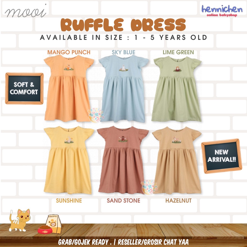 PROMO 7.7 PROMO BAJU LEBARAN MURAH MOOI RUFFLE DRESS - DRESS ANAK PEREMPUAN DRESS BAYI BORDIR PART 1