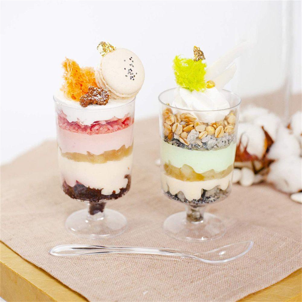 Populer 10 /20Pcs Dessert Cup DIY Transparan Perlengkapan Pesta Mousses