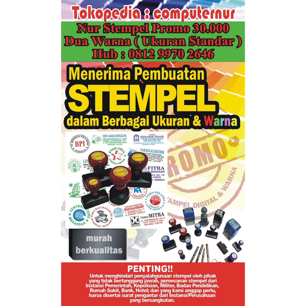 

stempel otomatis 2 warna