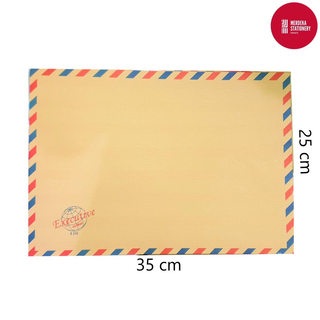 

(10 Lembar)Amplop/Envelope/Surat Coklat Airmail/Air Mail Executive Tali 310 Folio/F4 25x35 cm