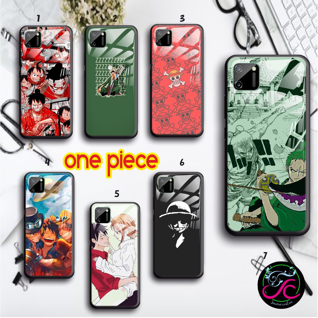 Softcase Back Case Glass Kaca ONE PIECE Samsung A51 M40S A60 A70 A71 JW2175