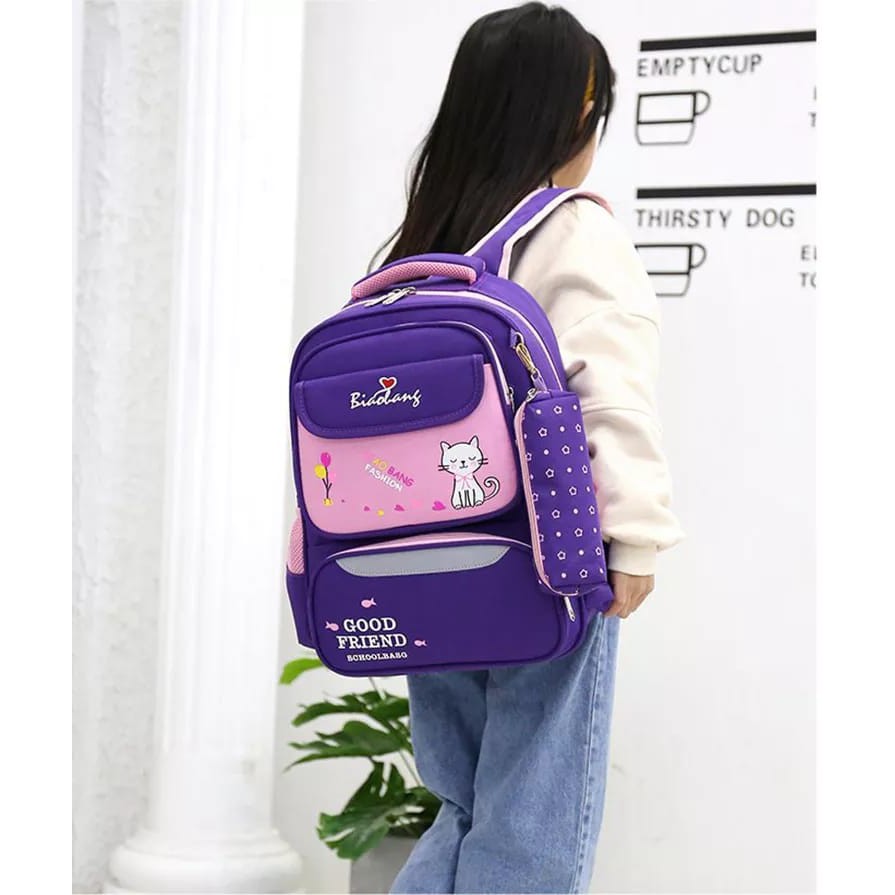 ARMELIA SHOP - Tas Ransel Backpack Karakter Kucing BiaoBang Ransel Anak Sekolah Tas  Perempuan Sd