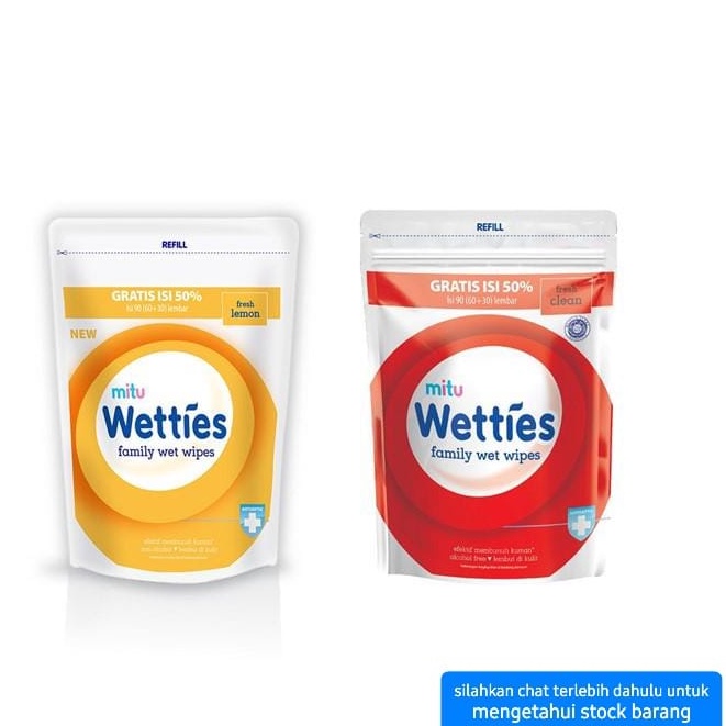 MITU WETTIES REFILL 90 SHEET ANTISEPTIC &amp; LEMON TISU BASAH BAYI