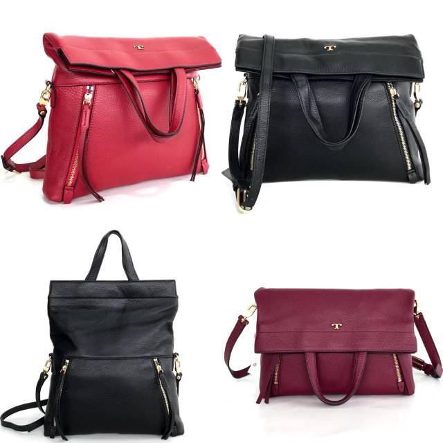 Tory Burch Halfmoon Convertible Fold Over Crossbody tas Original authentic asli