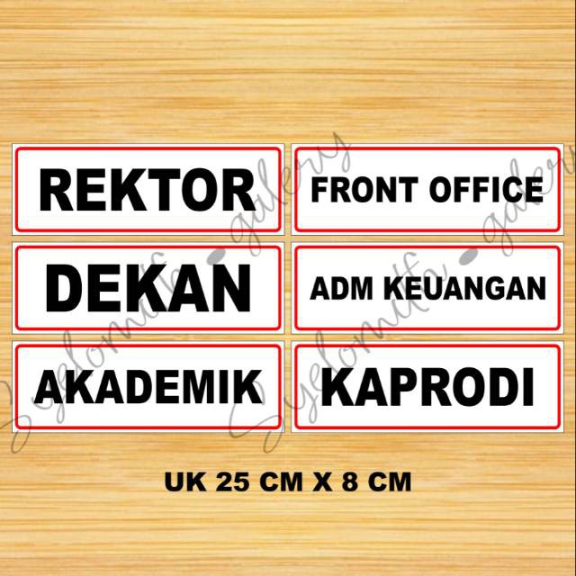 

TERMURAH-STIKER FRONT OFFICE STIKER UNIVERSITAS STIKER REKTOR STIKER DEKAN