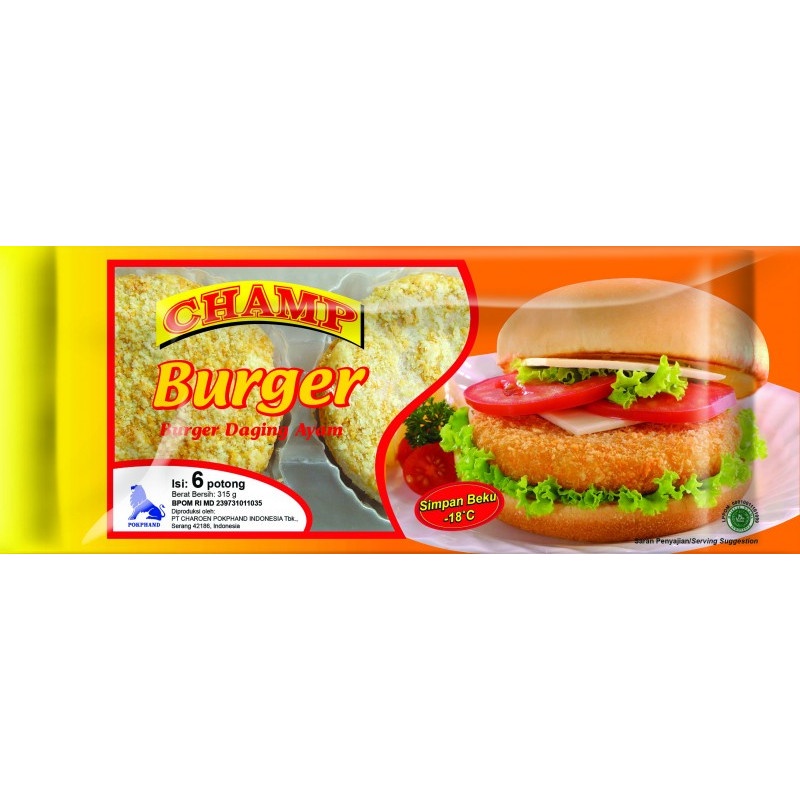 

CHAMP CRISPY AYAM BURGER ISI 6 PCS