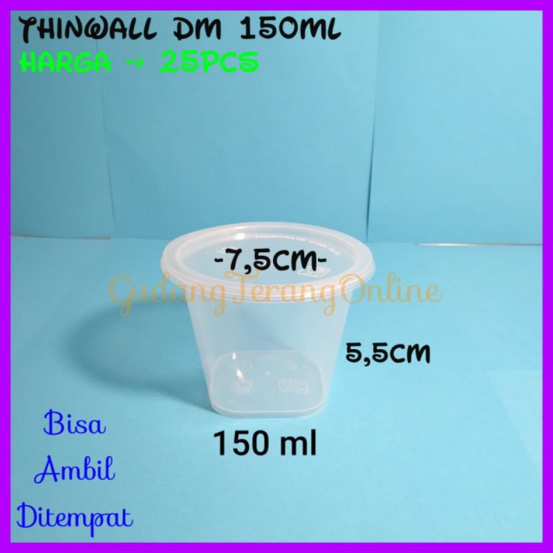 Thinwall food container 150ml / Cup salad 150ml/ Cup puding 150ml / tempat slime kotak slime