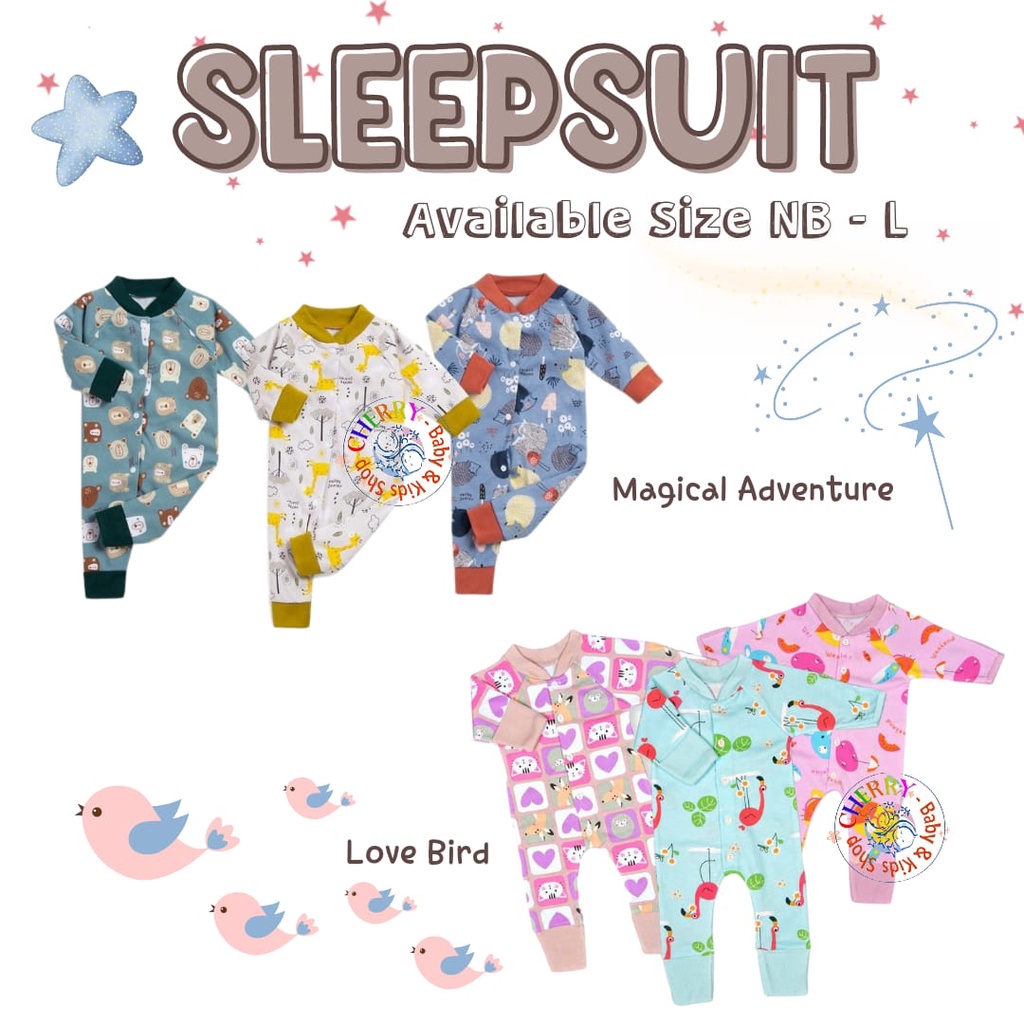 3 pcs Sleepsuit /Jumper Lengan Panjang Velvet (Buka Kaki / Tutup Kaki) CBKS