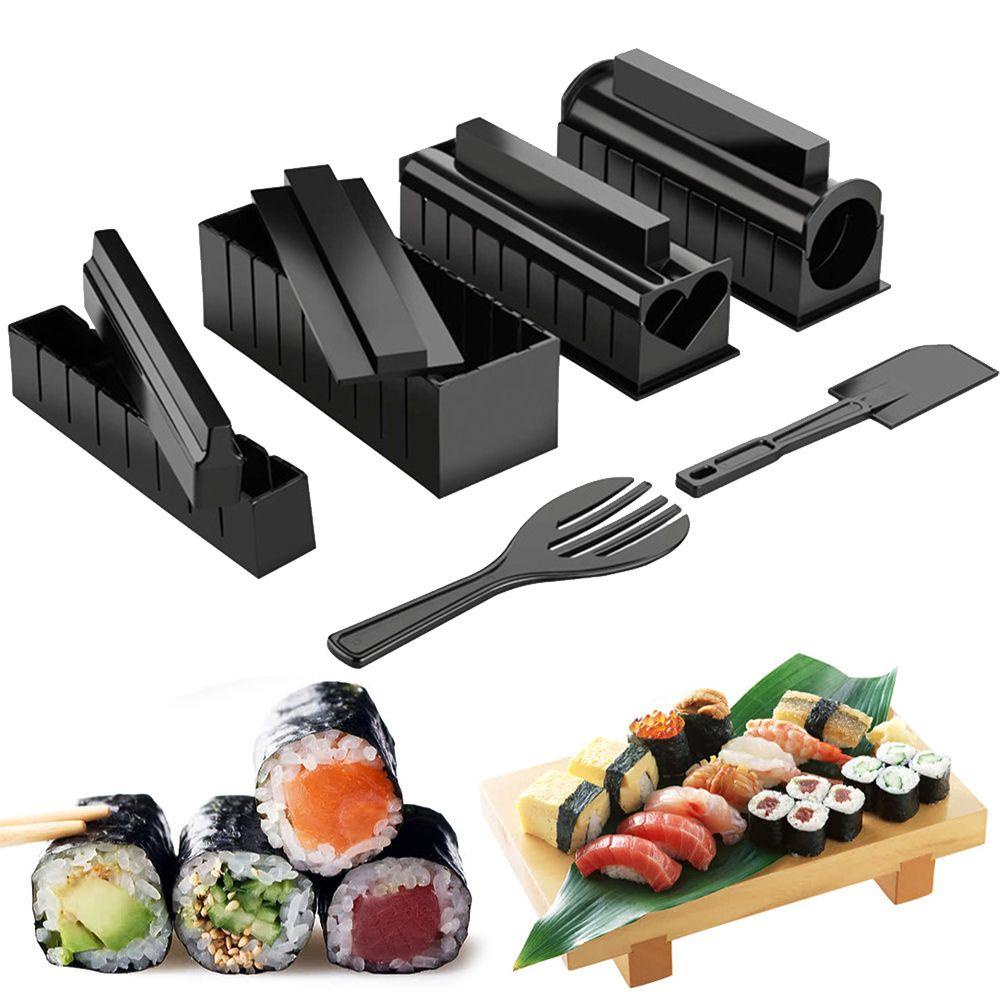 Preva 3/10pcs Sushi Maker Peralatan Kit Multifungsi Cooker Anti Lengket Cetakan Kue Gulung