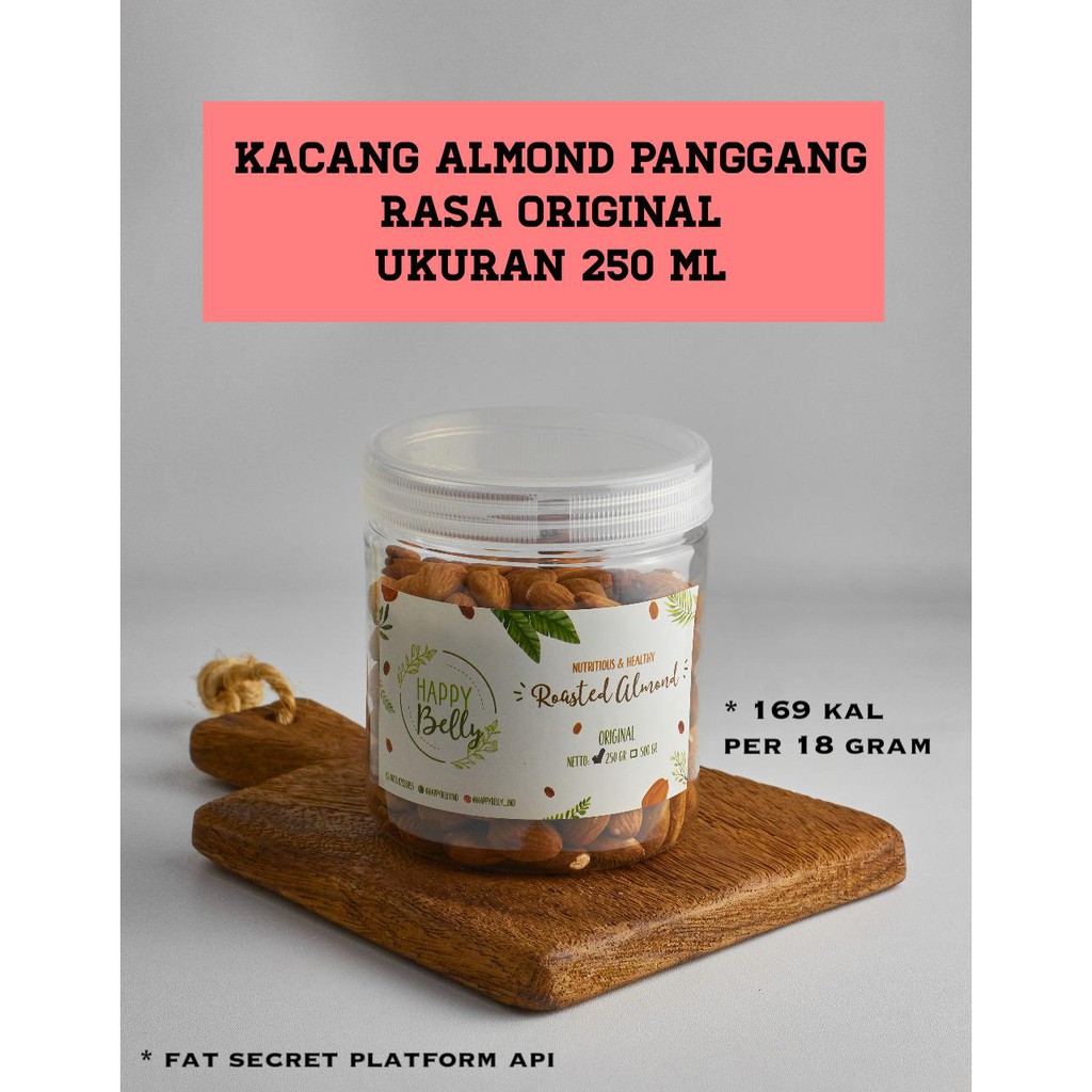 

KACANG ALMOND PANGGANG LANGSUNG MAKAN RASA ORIGINAL - UK 250 GRAM