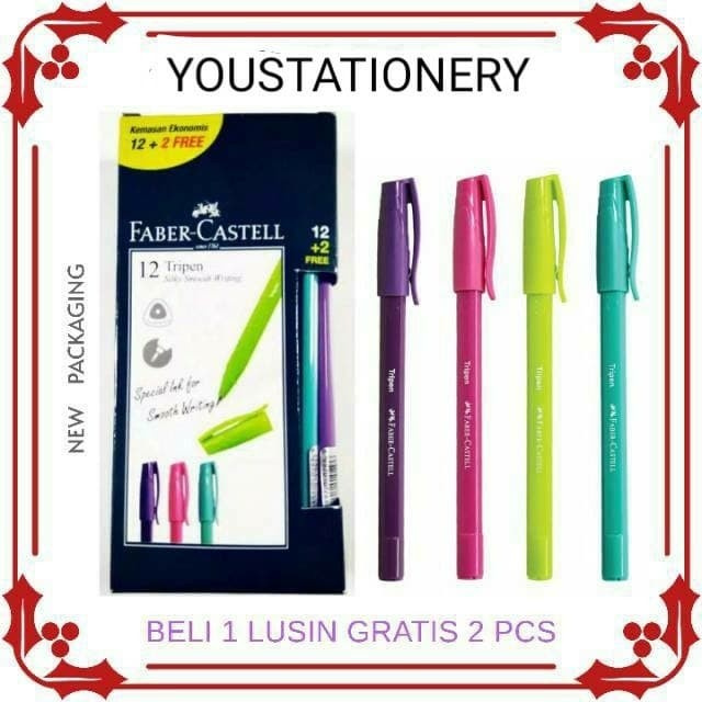 

TERBARU Pulpen Tripen Faber Castell Black Ink (Beli 1 Lusin Free 2 pcs)