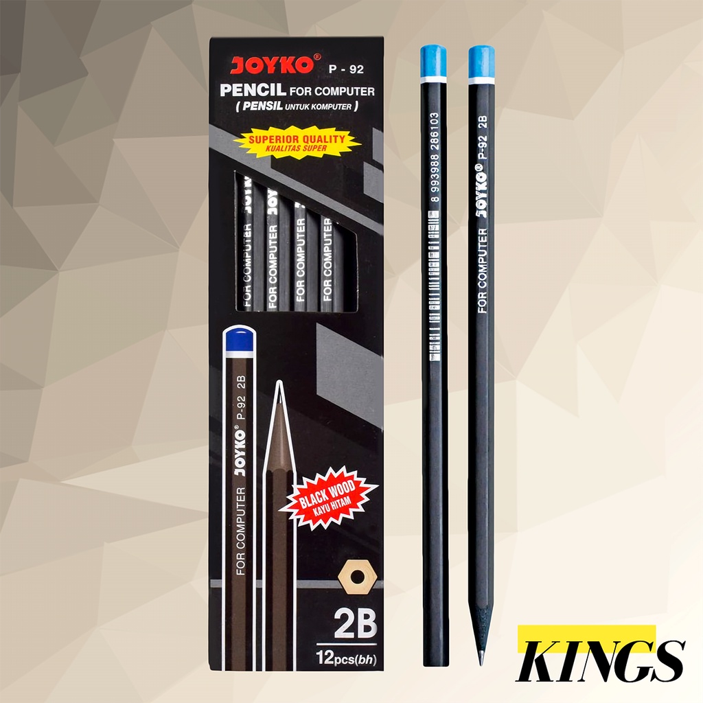 

12 PCS Joyko Pencil / Pensil 2B For Computer P-92