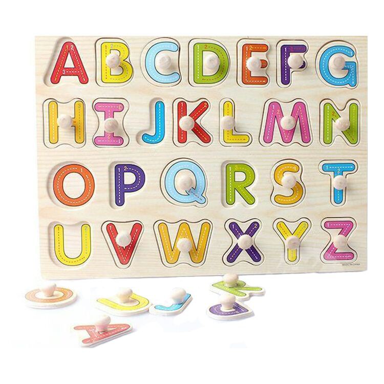 Puzzle Pin Kayu Huruf Besar