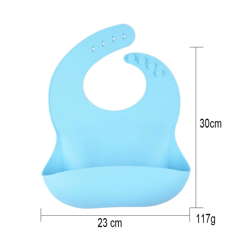 Premium Baby Bibs Silikon BPA Free Waterproof MPASI Celemek Makan Bayi Feeding Silicone Slabber Bib-3 Buah Set Peralatan Makan Bayi