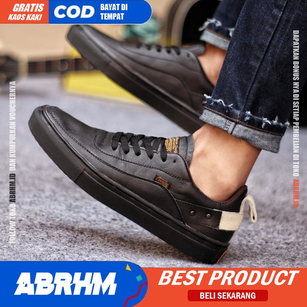 ABRHM x CYRE Sepatu Kasual Pria Sepatu Pria Casual Sneakers Original Sepatu Kulit Asli Cowo/Cowok Sepatu Kerja Kantor Semi Formal Kuliah Kondangan Gaya keren Kekinian Murah Terlaris