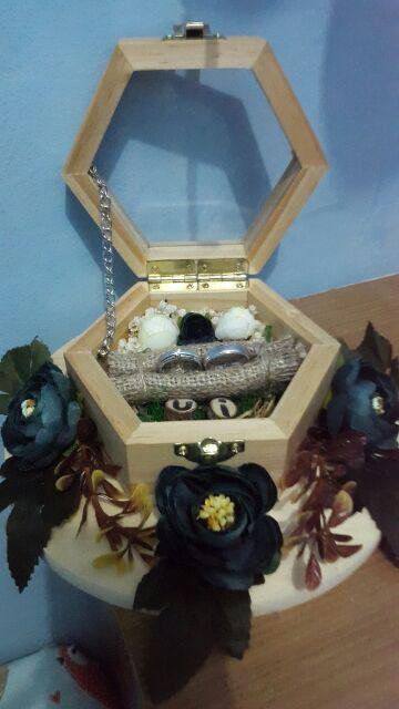 Ring Box, Kotak Cincin, Kotak Seserahan, Ring Bearer - Rustic Dengan/tanpa Inisial.