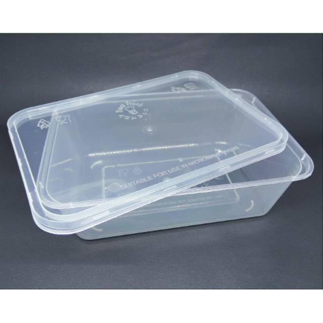  Kotak  makanan plastik  isi 5 Wadah plastik  Mika box 750ml 