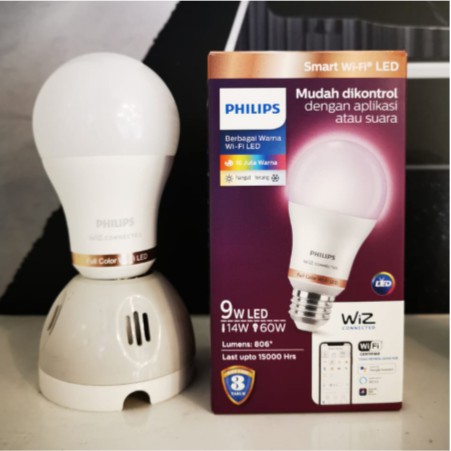 Philips Lampu Smart WiFi LED 9W 9 Watt Full Color RGB Warna WiZ Google