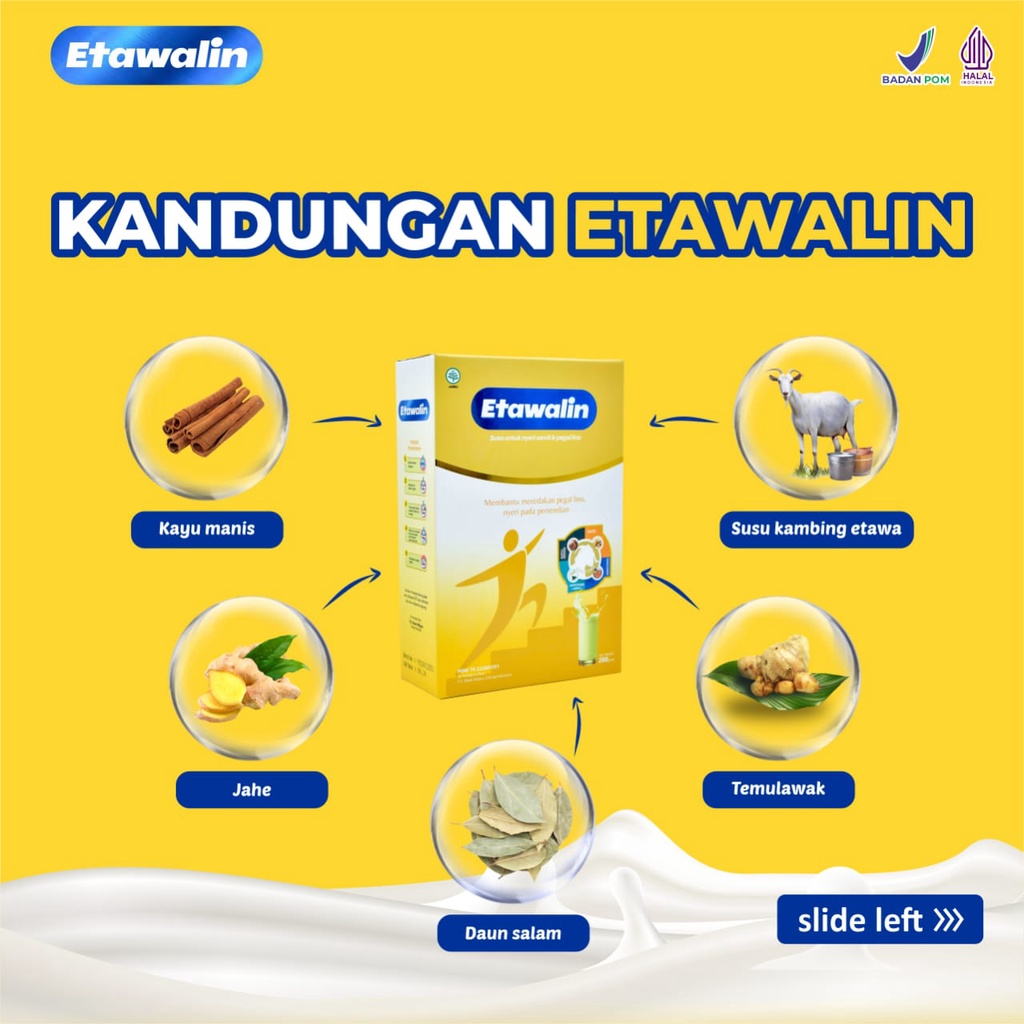 ETAWALIN Susu Kambing Etawa Premium / Susu Kambing Obat Nyeri Sendi Lutut Pinggang Asam Urat Rematik / Anti Pengapuran Osteoporosis 200gr