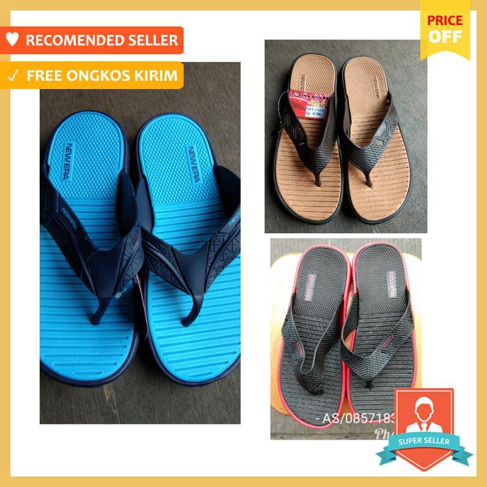 Sandal Pria - Sendal Jepit Pria Karet New Era Besar Jumbo 42 44 - Abu - Sepatu Pria