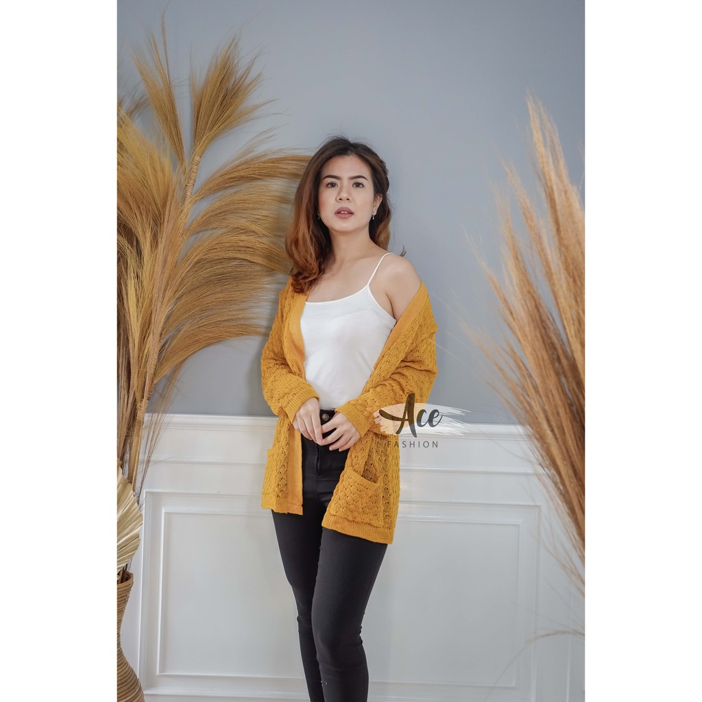 AFI - EC - RJT Popcorn Cardigan Tribal (Cardy)-Mustard