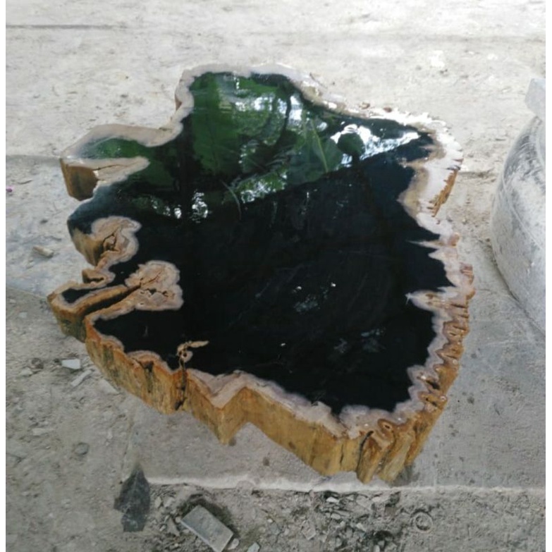 Daun Meja Batu Fosil Kayu Natural