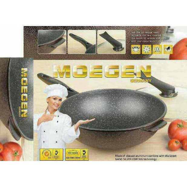 TERMURAH  Grosir PANCI MOEGEN GERMANY MARBEL COATING WOK PAN MARBLE MOGEN GERMAN