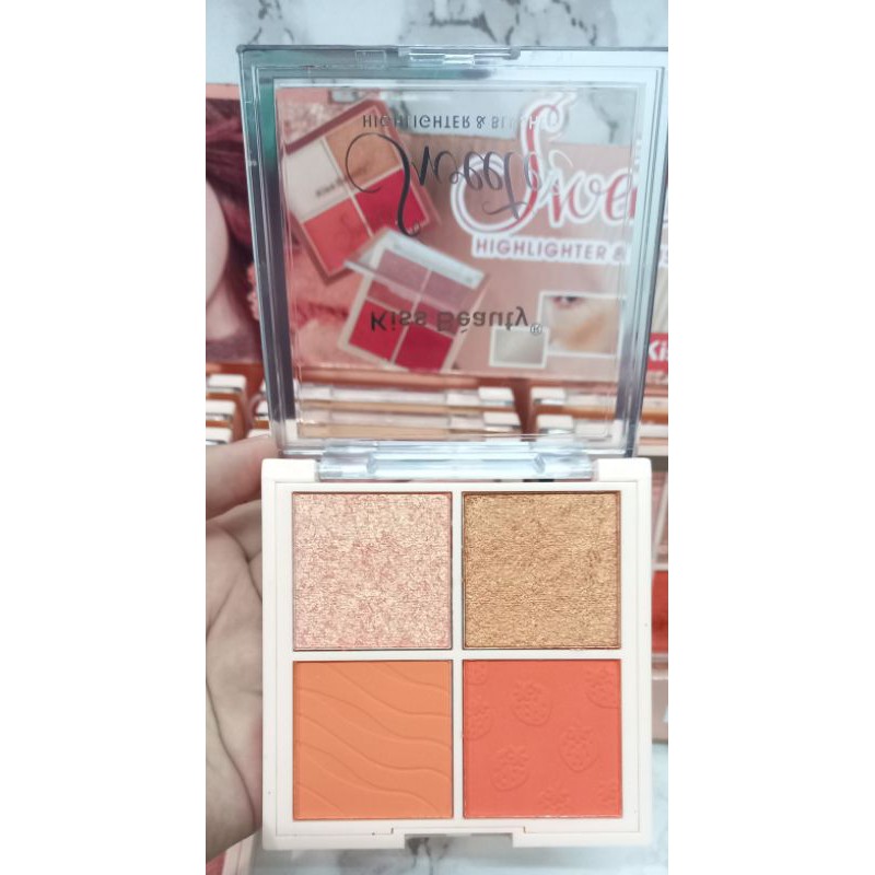 PROMO HOT !!! HIGHLIGHTER &amp; BLUSHONE SWEET KISS BEAUTY 4 WARNA NO.83100-03