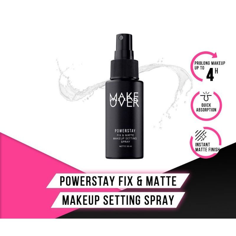 MAKE OVER Powerstay Fix &amp; Matte MakeUp Setting Spray - 50ml