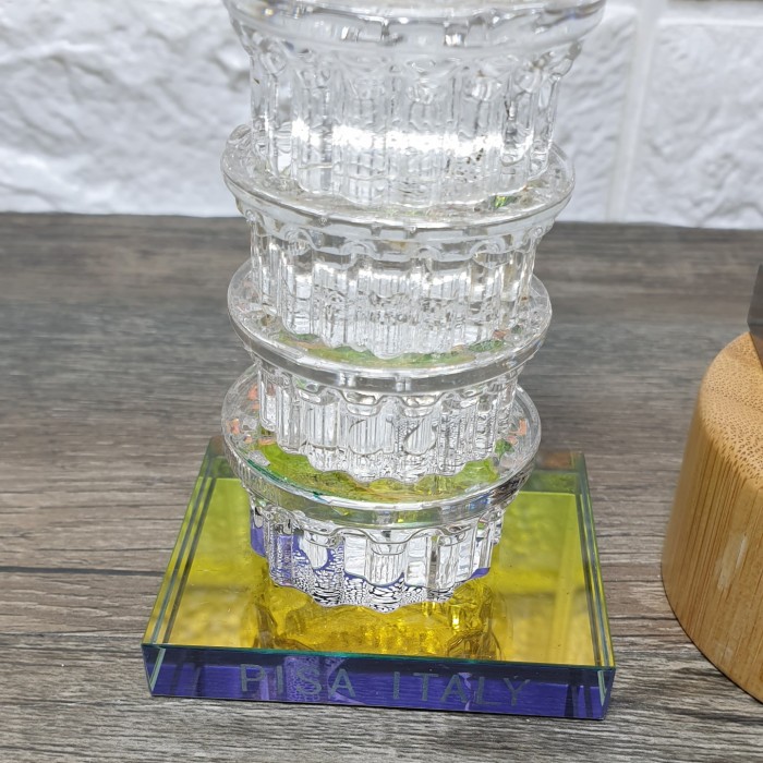 Souvenir Crystal Pisa Italy 11Cm oleh oleh Italy Menara Pisa kristal