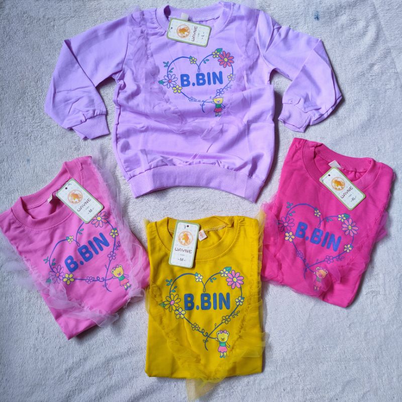 Kaos Anak premium 1 2 3 4 5 tahun lengan panjang jogger joger import kaos anak cewek perempuan ( wayne b.bin )