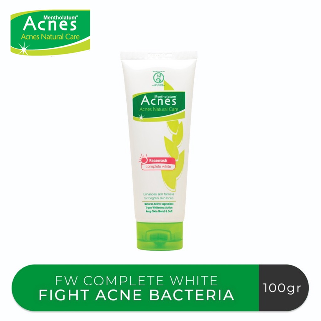 Jual Acnes Natural Care Face Wash Acnes Complete White 100 Gr