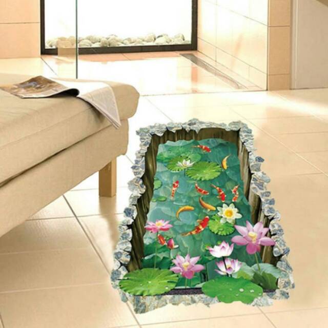 Wallsticker 3D koi hijau