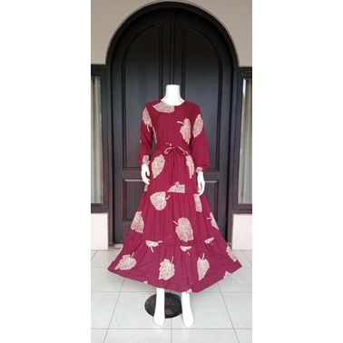 GAMIS RAYON MOTIF DAUN