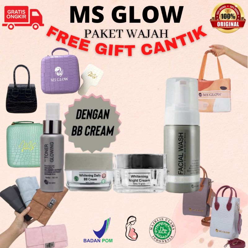 MS GLOW PAKET WAJAH BB CREAM Whitening, Luminous, Acne, Ultimate