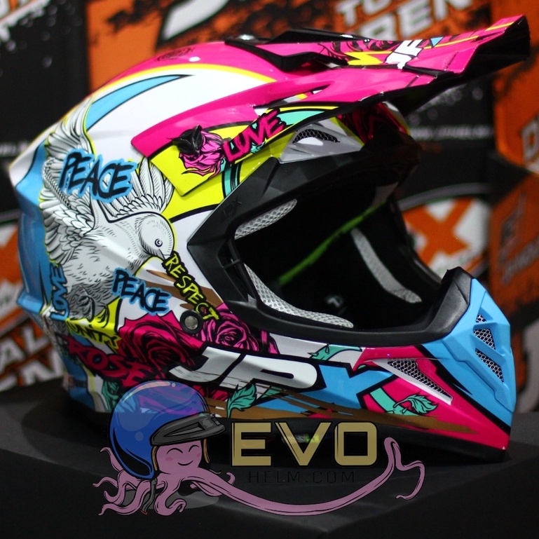 HELM JPX CROSS_FOX1 SERI X28 - PEARL WHITE + GOOGLE SNAIL (ONGKIR 2 KG) HELM JPX X28 MERPATI ROSE HELM CROSS UNGU PINK MAGENTA ORIGINAL HELM CROSS TRAIL JPX SUPERCROSS ADVENTURE HELEM JPK CROSS JPX HELM JPX TERBARU