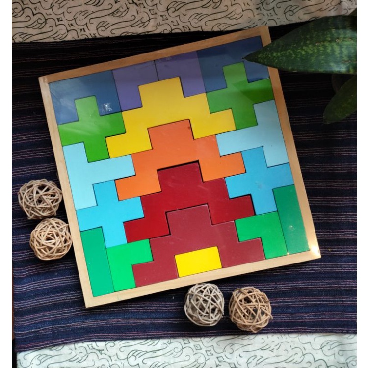 WOODEN TETRIS - 19 pcs tetris