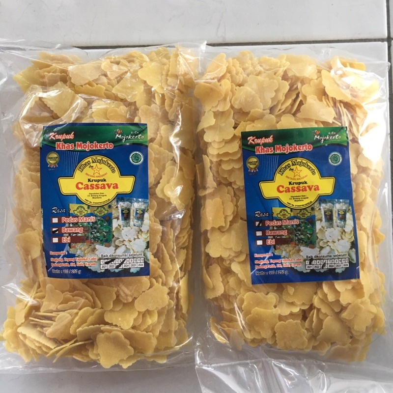 

Cassava Kerupuk Khas Mojokerto Rasa Bawang dan Pedas Manis