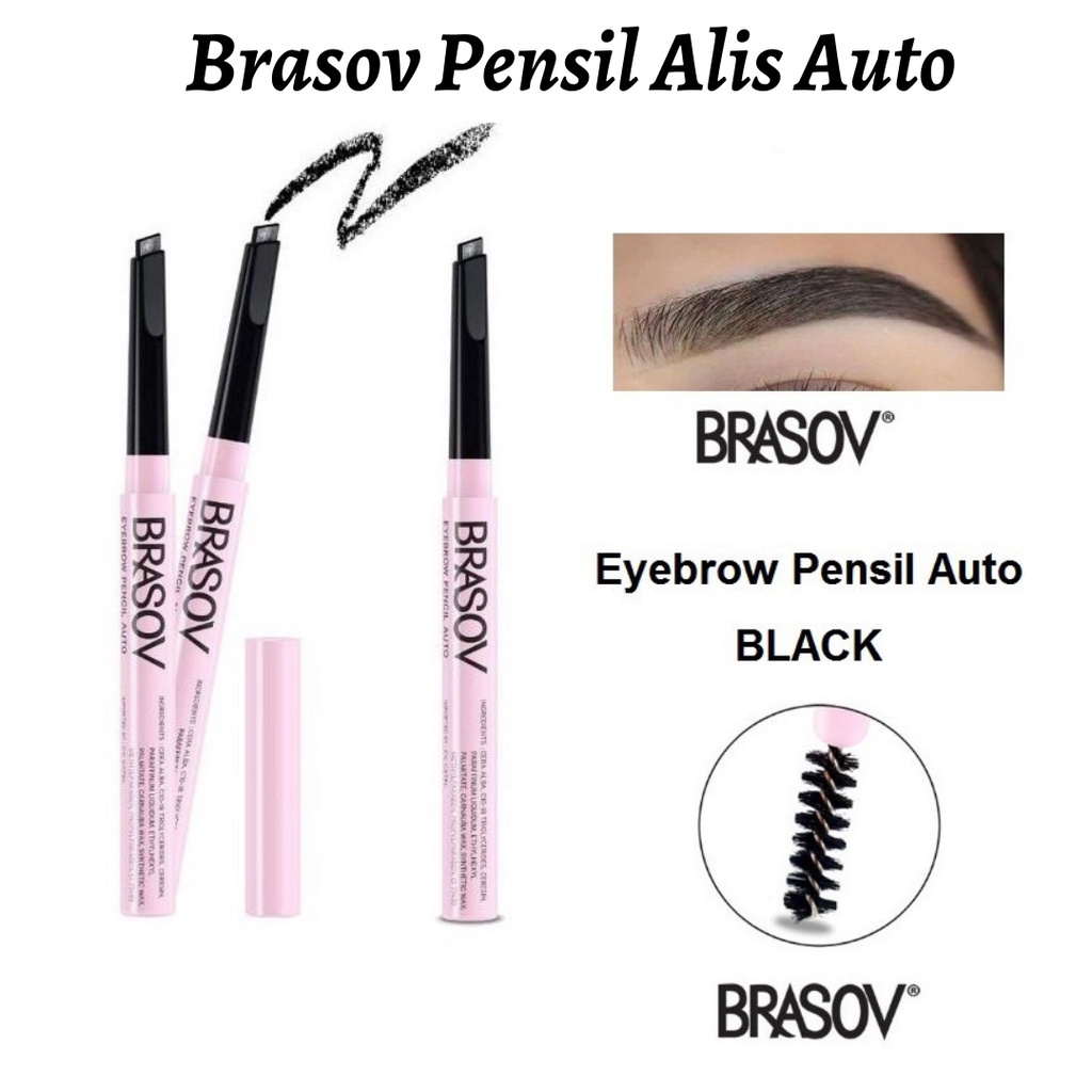 BRASOV EYEBROW PENCIL AUTOMATIC Type B / PENSIL ALIS PUTAR + SIKAT BPOM