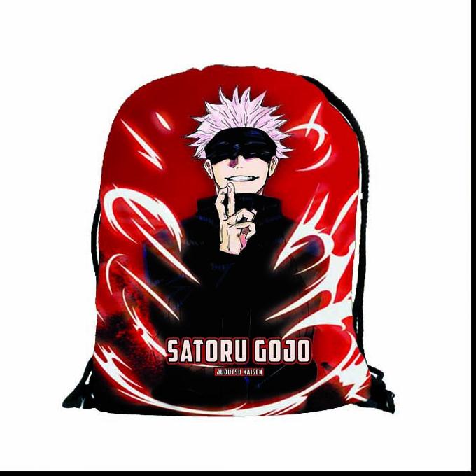 ingbag Tas Serut Ransel ANIME Backpack Tahan Air Jujutsu Kaisen Kanji Yuuji Sukuna Gojo FULLCOLOR I7